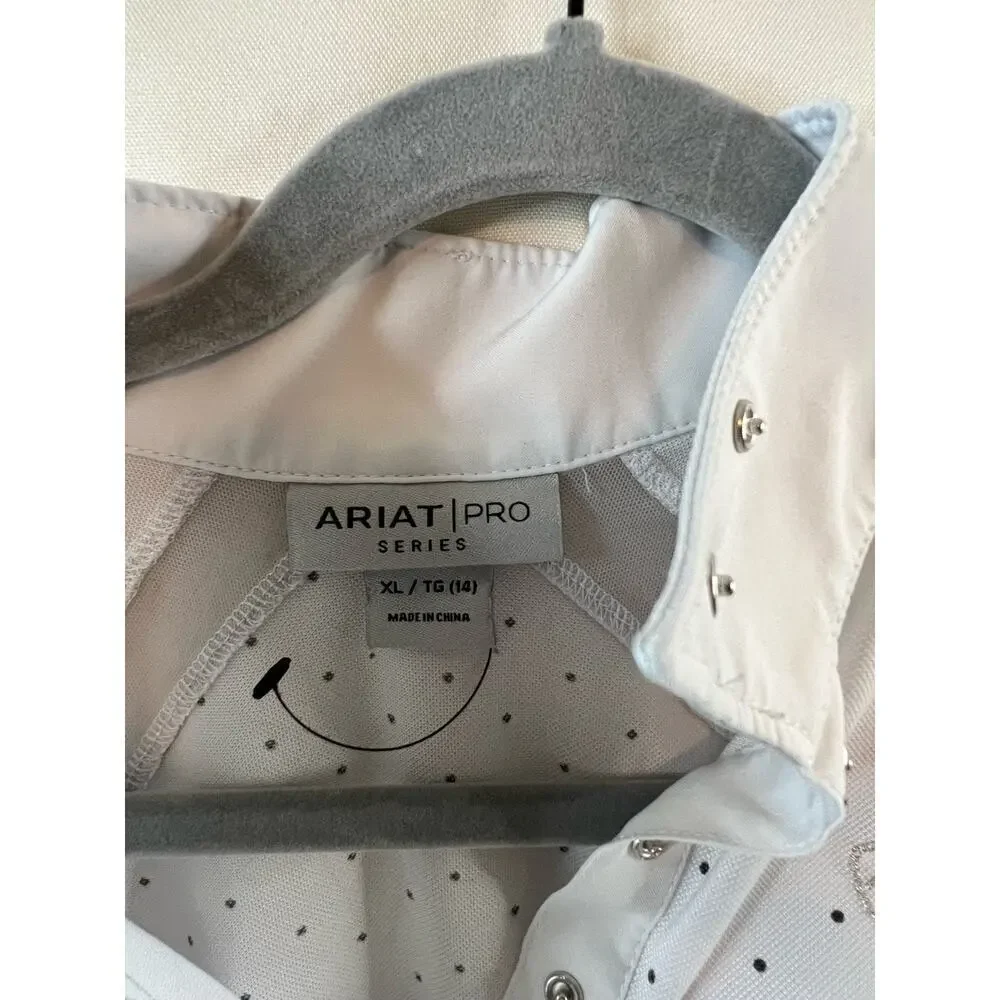 Airat Girls White Long Sleeve High Neck Riding Top Size XL